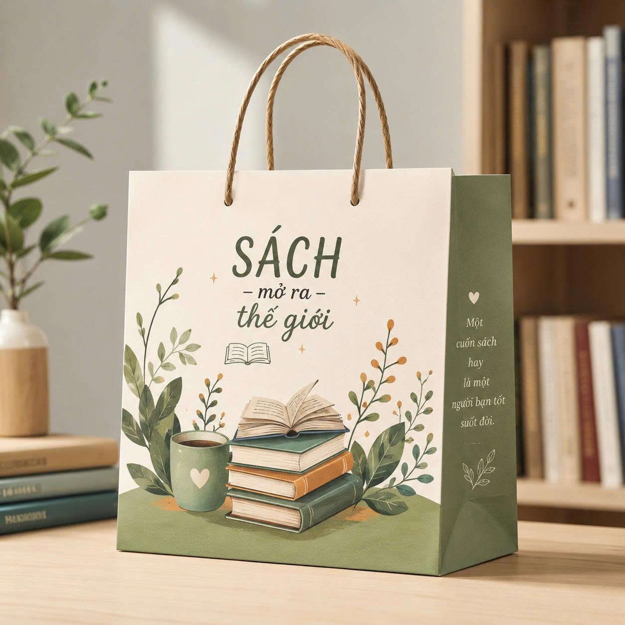 Túi giấy đựng sách và văn phòng phẩm