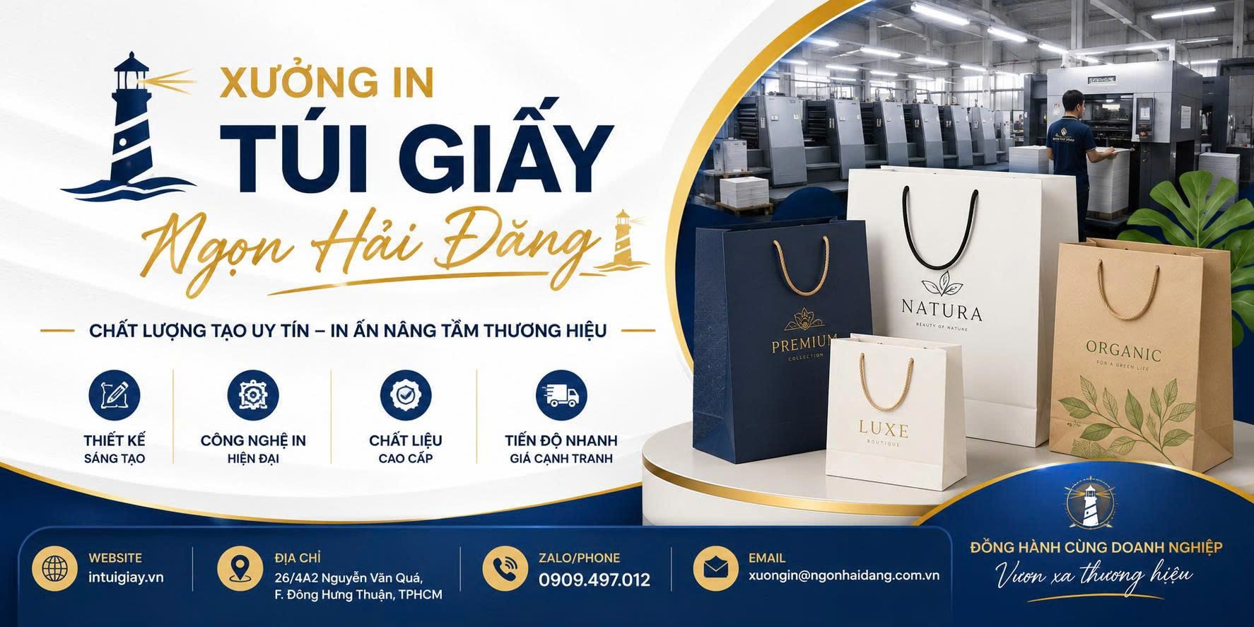 xưởng in túi giấy Ngọn Hải Đăng