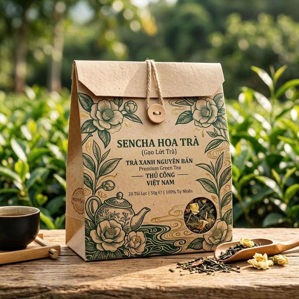 mẫu túi giấy đựng trà