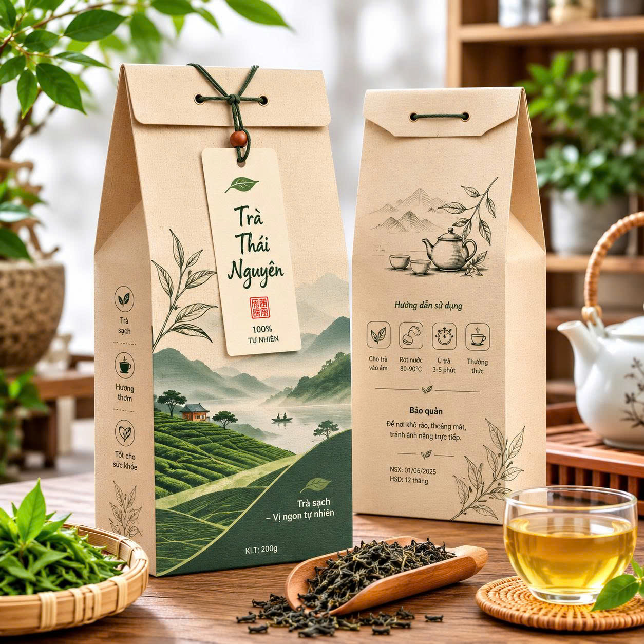 túi giấy đựng trà