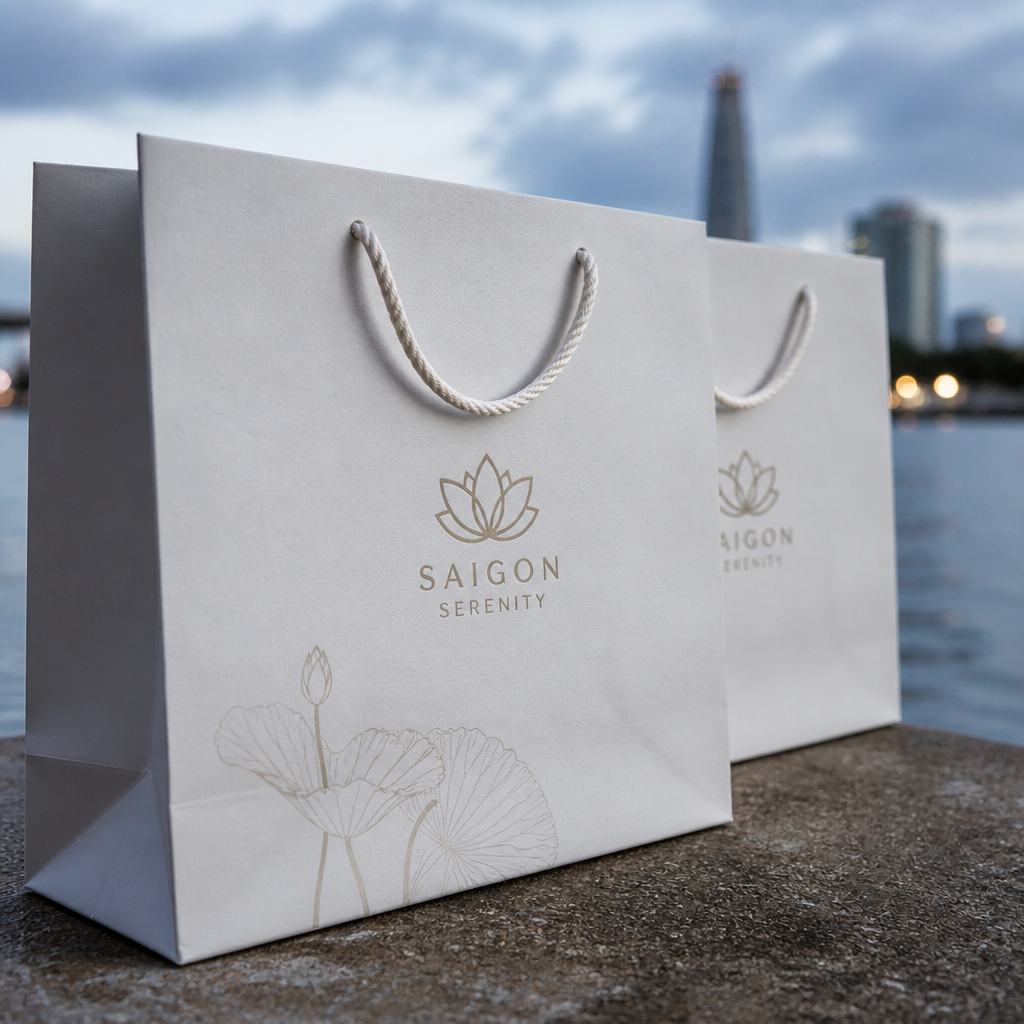 Túi giấy in logo với quai chắc chắn
