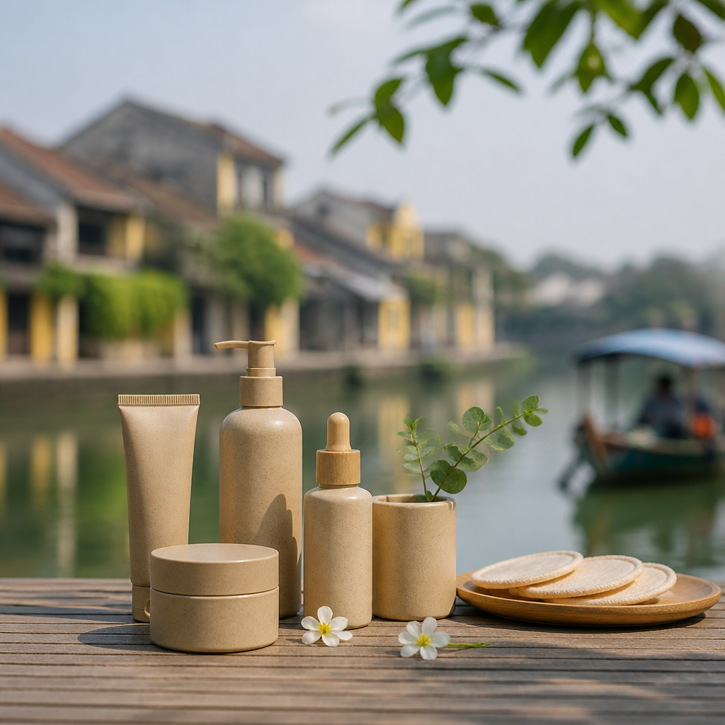 Túi giấy mỹ phẩm làm từ chất liệu thân thiện môi trường.