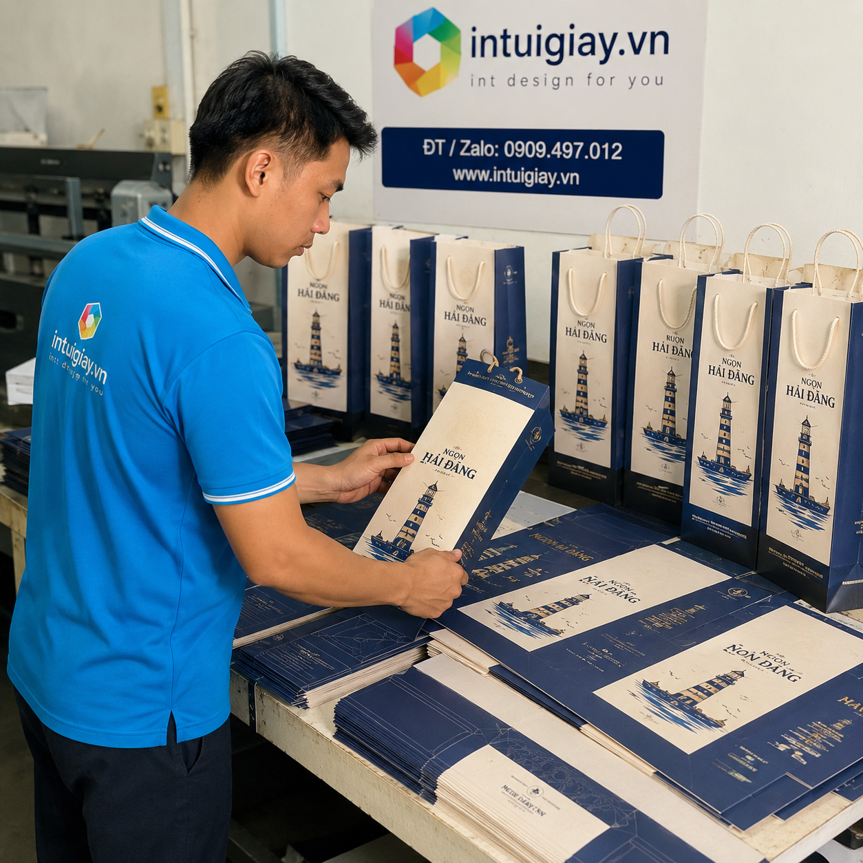 Túi giấy đựng rượu Ngọn Hải Đăng