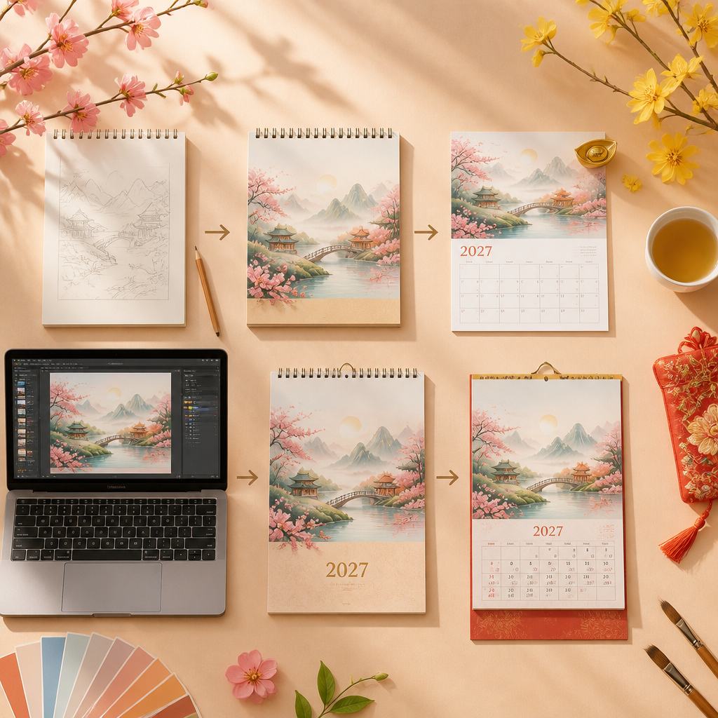 Hướng Dẫn Từng Bước Thiết Kế Lịch Tết 2027 Bằng AI