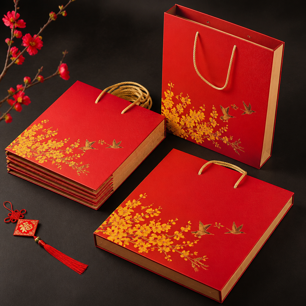 Đơn vị giao hàng đang vận chuyển các kiện hàng túi giấy đã đóng gói