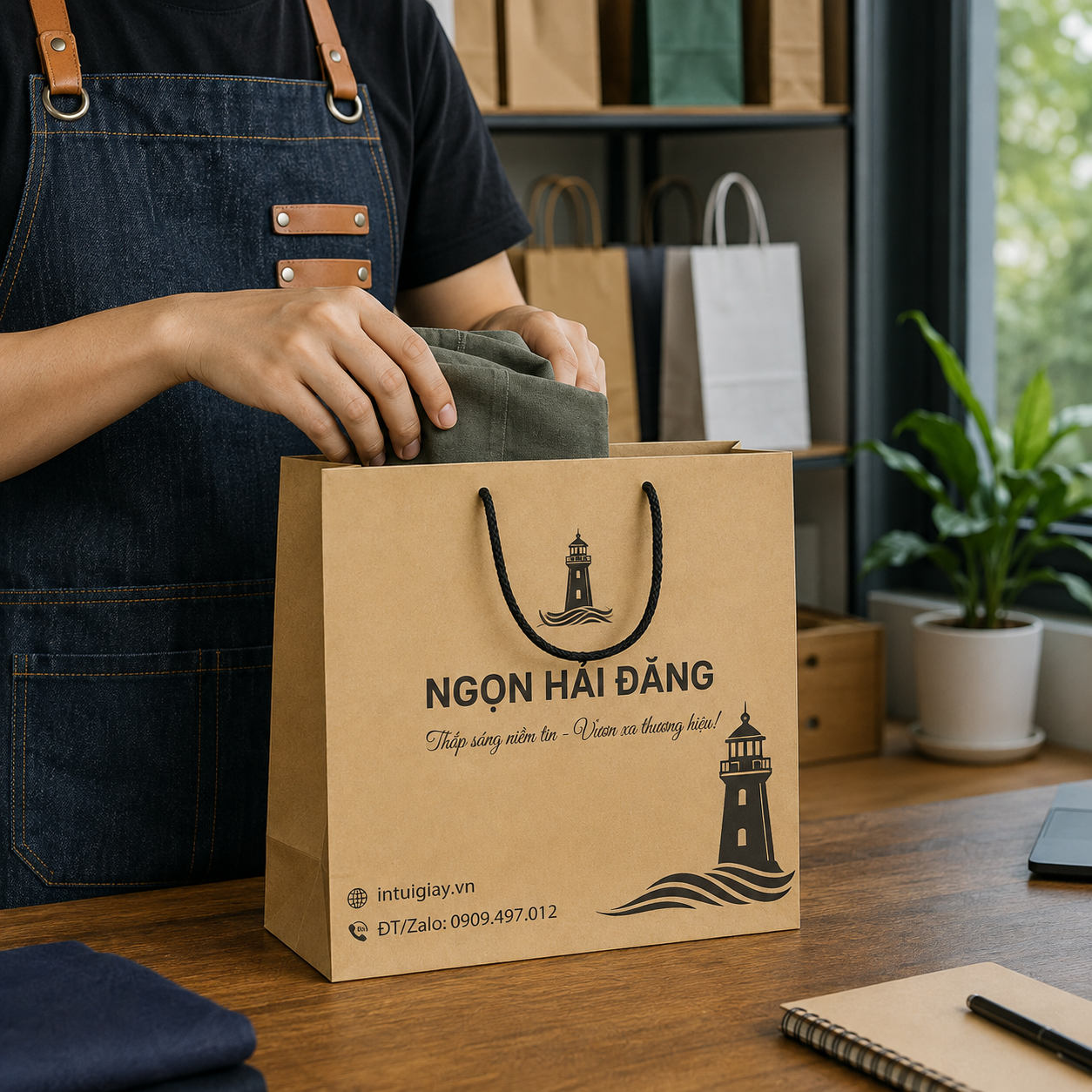 túi giấy kraft Ngọn Hải Đăng