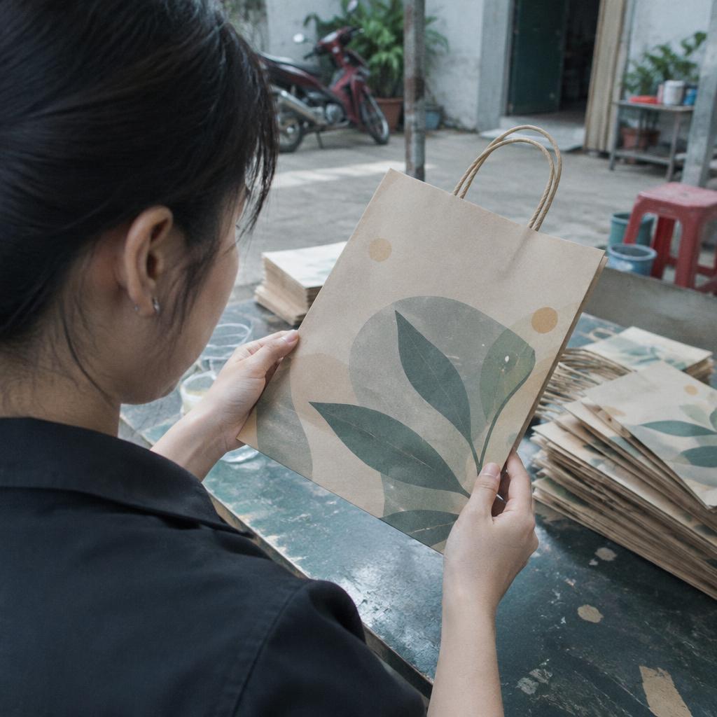 Kiểm tra chất lượng túi giấy sau khi cán màng nước để đảm bảo tiêu chuẩn