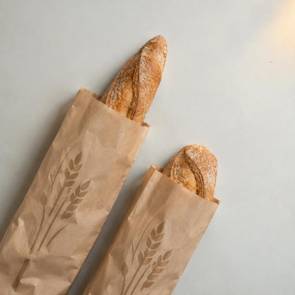 Mẫu túi giấy đựng bánh mì với thiết kế tối giản và thân thiện