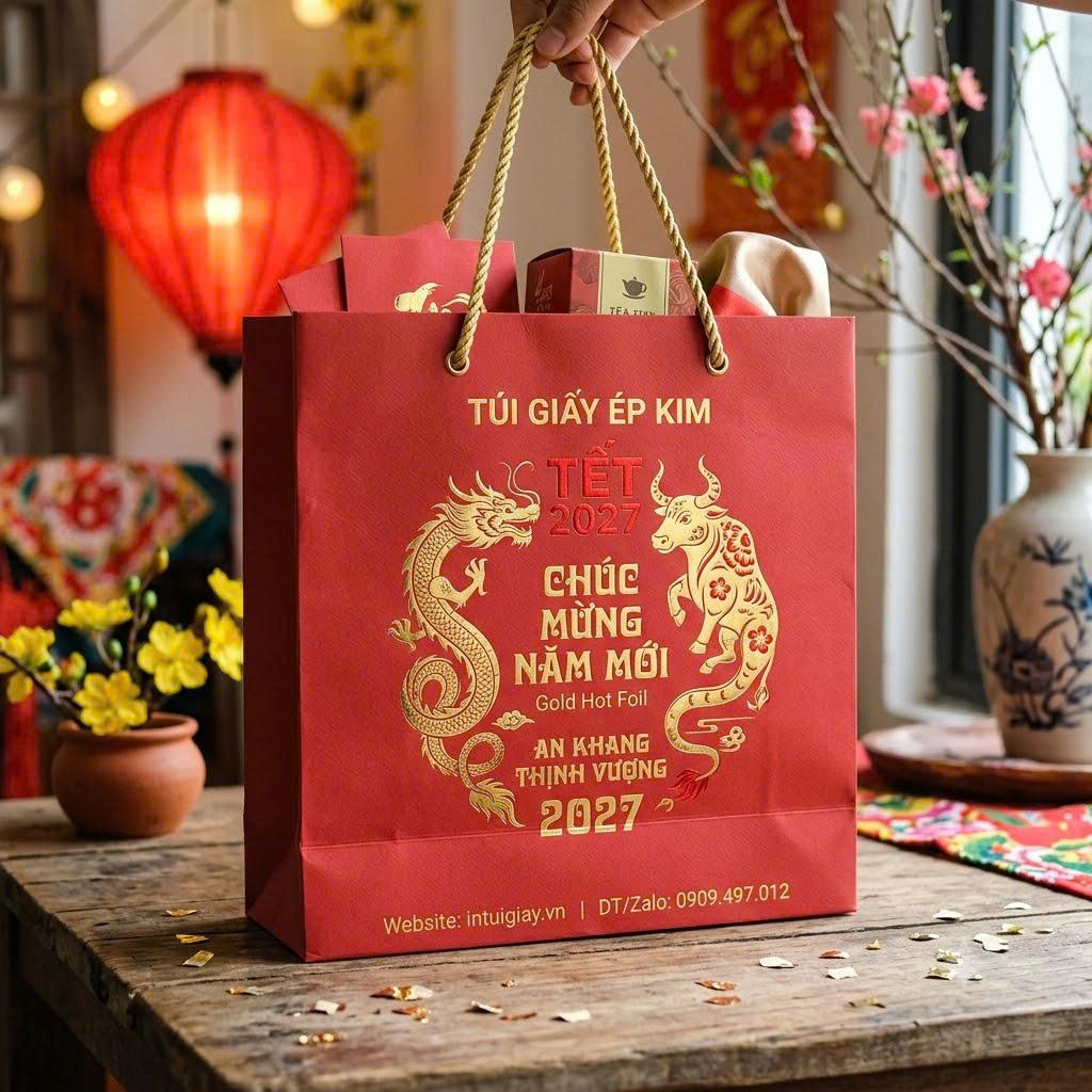 Túi Giấy Ép Kim Tết 2027