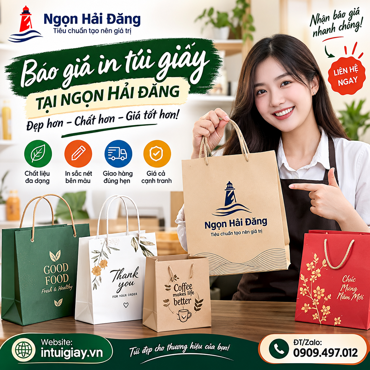 báo giá in túi giấy Ngọn Hải Đăng