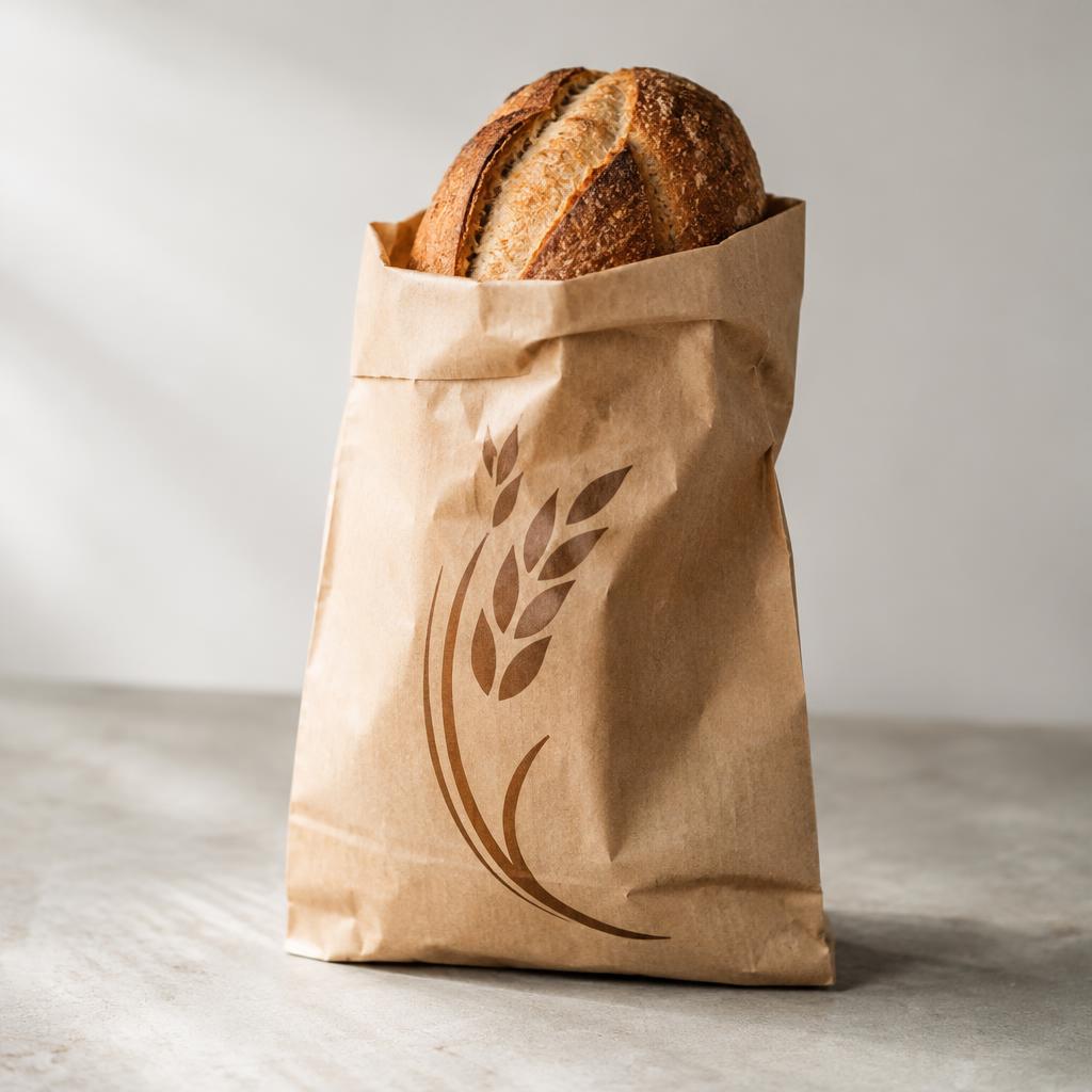 Túi giấy đựng bánh mì in logo thương hiệu rõ nét